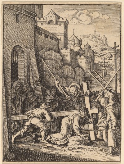 Niesienie krzyża autorstwa Wenceslaus Hollar