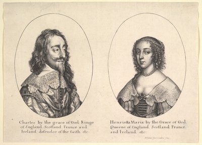 Karol I i Henrietta Maria, 1641. autorstwa Wenceslaus Hollar