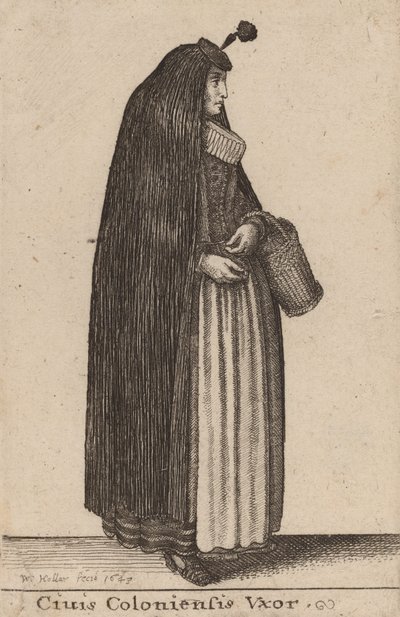 Ciuis Coloniesis Vxor, 1643. autorstwa Wenceslaus Hollar