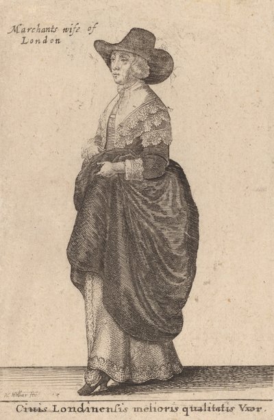 Kobieta najlepszej jakości z Londynu, 1643. autorstwa Wenceslaus Hollar