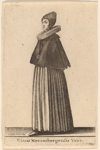 Żona obywatela Norymbergi autorstwa Wenceslaus Hollar