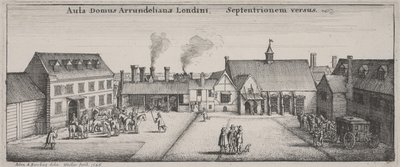 Dziedziniec Domu Arundel od strony północnej autorstwa Wenceslaus Hollar