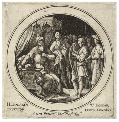 Dawid przed Saulem. Stan 2 autorstwa Wenceslaus Hollar