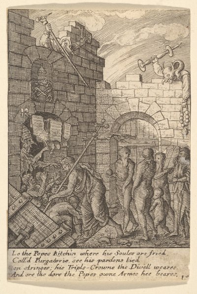 Zejście do piekła, 1625-77. autorstwa Wenceslaus Hollar
