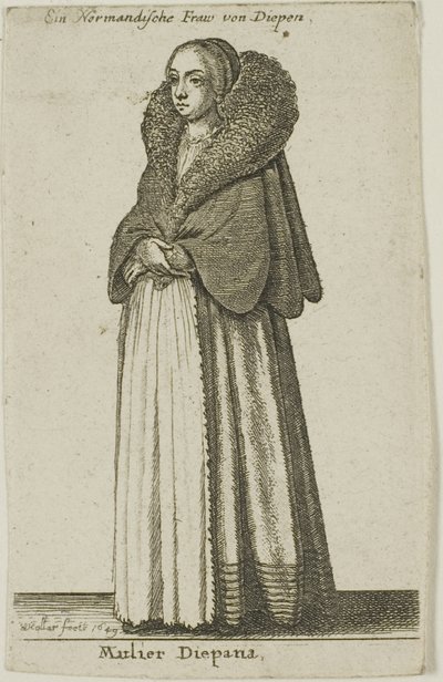 Kobieta z Dieppe autorstwa Wenceslaus Hollar