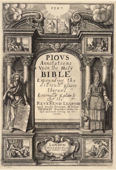 Diodati. Pobożne adnotacje. Stan 1 autorstwa Wenceslaus Hollar