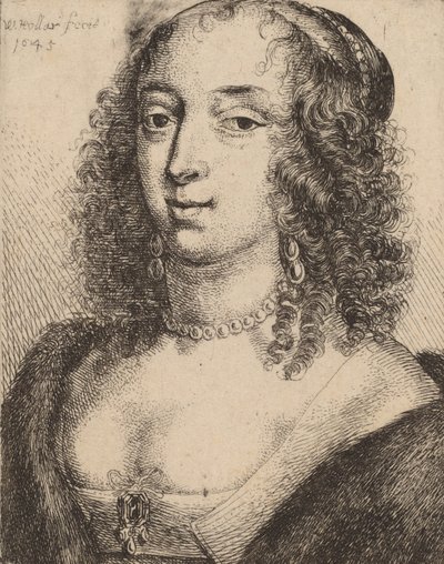 Księżna Lennox, 1645. autorstwa Wenceslaus Hollar