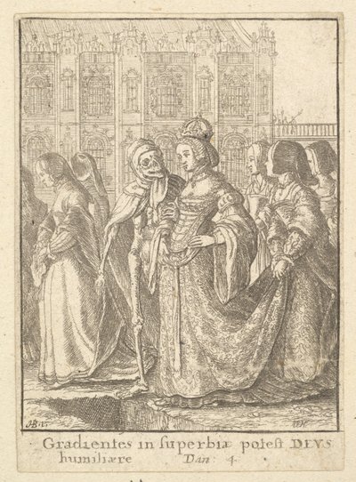 Cesarzowa, z Tańca Śmierci, 1651. autorstwa Wenceslaus Hollar