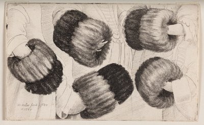 Mufka widziana na pięć różnych sposobów autorstwa Wenceslaus Hollar