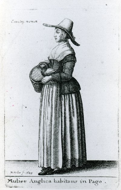 Angielska kobieta wiejska, 1643 autorstwa Wenceslaus Hollar