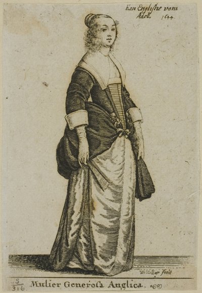 angielska dżentelmenka autorstwa Wenceslaus Hollar