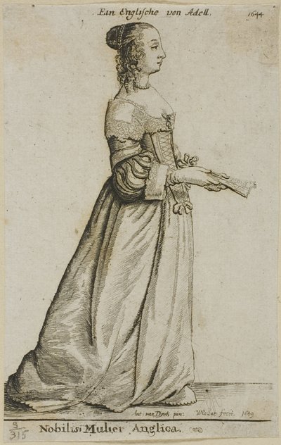 angielska szlachcianka autorstwa Wenceslaus Hollar
