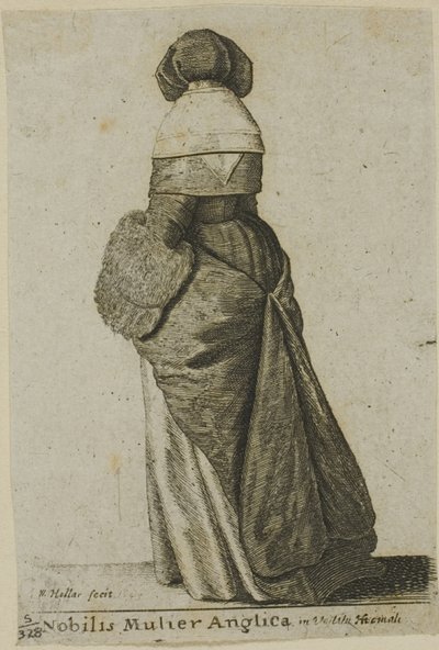 Angielska szlachcianka w zimowej odzieży autorstwa Wenceslaus Hollar