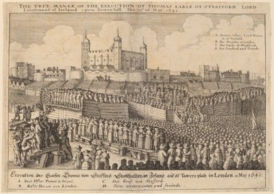 Egzekucja Thomasa Wentwortha autorstwa Wenceslaus Hollar