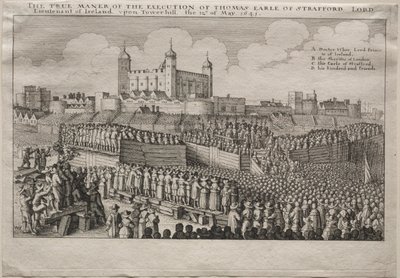 Egzekucja hrabiego Strafford, 1641. autorstwa Wenceslaus Hollar