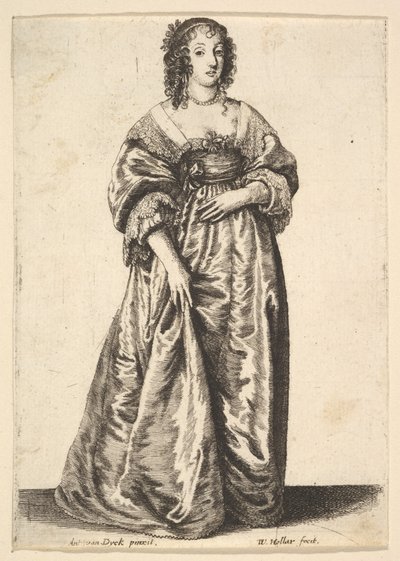 Figura stojącej damy, 1625-77. autorstwa Wenceslaus Hollar
