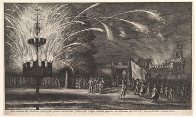Fajerwerki w Hemissem, 1625-77. autorstwa Wenceslaus Hollar