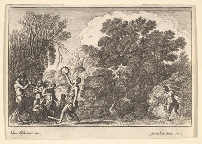 Pięć satyrów i dwie nimfy, 1650. autorstwa Wenceslaus Hollar
