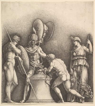 Cztery klasyczne postacie ofiary pogańskiej, 1638. autorstwa Wenceslaus Hollar