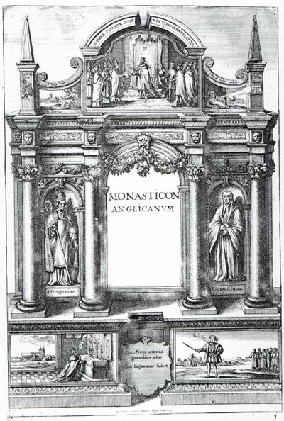 Frontyspis do „Monasticon Anglicanum” Williama Dugdale