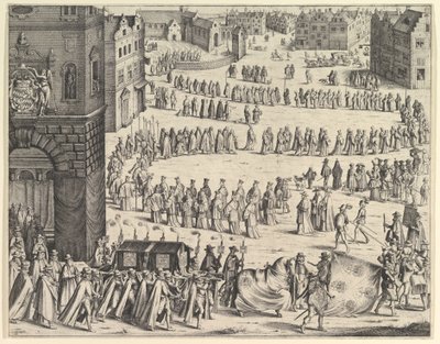 Pogrzeb generała Johana Baptiste von Taxis, 1645. autorstwa Wenceslaus Hollar