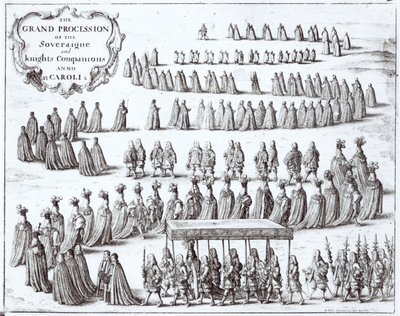 Wielka Procesja Władcy i Rycerzy Podwiązki w Windsor, 1672 autorstwa Wenceslaus Hollar