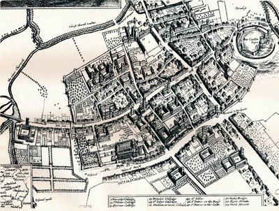 Plan Hollarów Oksfordu, c1643 autorstwa Wenceslaus Hollar