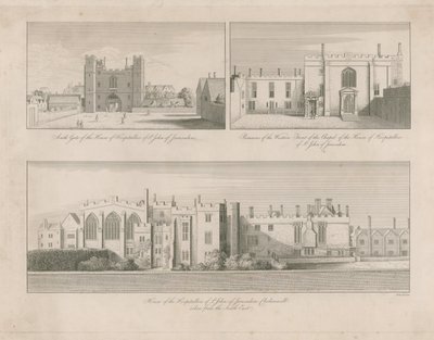 Dom joannitów św Jana Jerozolimskiego, Clerkenwell autorstwa Wenceslaus Hollar