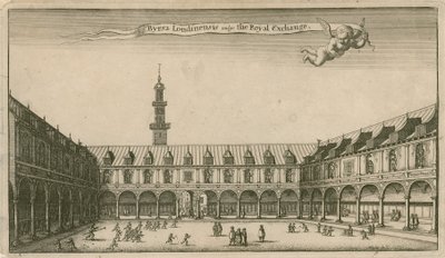 Wnętrze Royal Exchange, Londyn autorstwa Wenceslaus Hollar