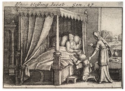 Izaak błogosławi Jakuba. Stan 2 autorstwa Wenceslaus Hollar