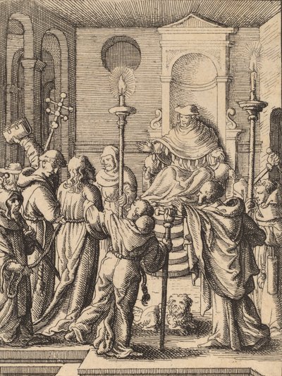 Jezus przed Annaszem. autorstwa Wenceslaus Hollar