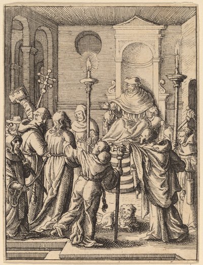Jezus przed Annaszem autorstwa Wenceslaus Hollar