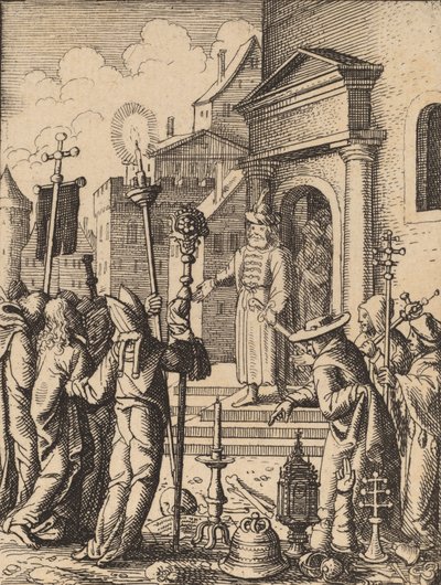 Jezus przed Piłatem. autorstwa Wenceslaus Hollar