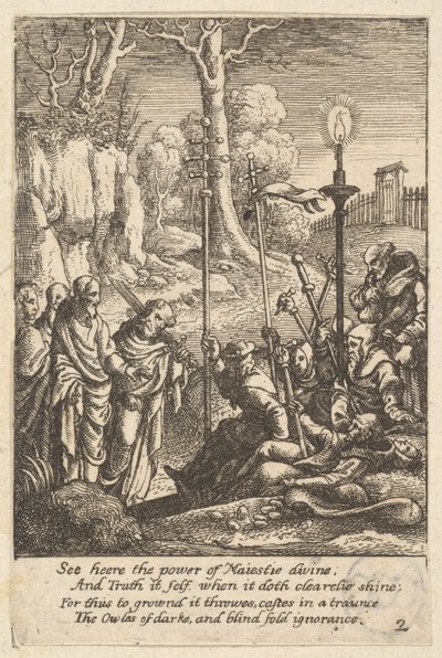 Jezus konfrontujący się ze swoimi krytykami, 1625-77. autorstwa Wenceslaus Hollar