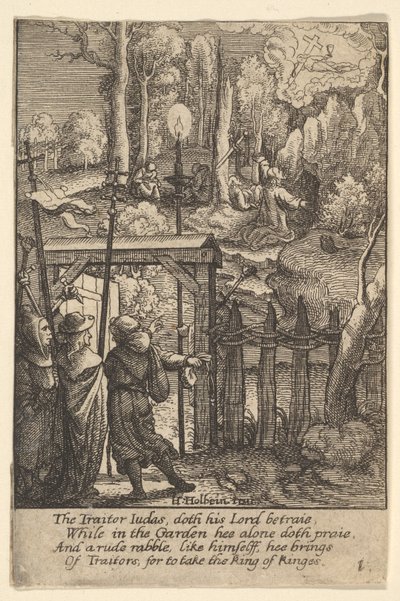 Jezus na Górze Oliwnej, 1625-77. autorstwa Wenceslaus Hollar