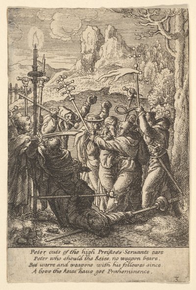 Jezus wzięty, 1625-77. autorstwa Wenceslaus Hollar