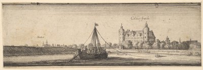 Zamek Kelsterbach niedaleko Hoechst am Main, 1642-44. autorstwa Wenceslaus Hollar