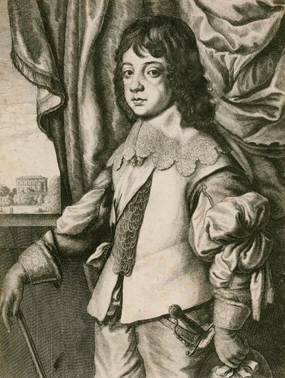 Król Karol II jako chłopiec autorstwa Wenceslaus Hollar