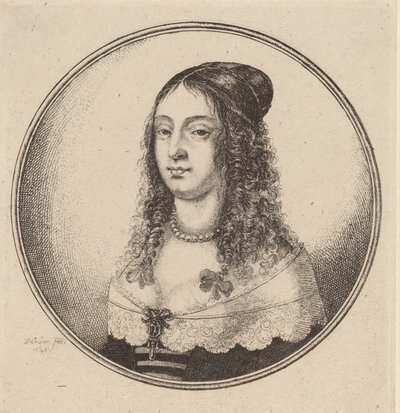 Dama ze wstążkami na lokach, 1646. autorstwa Wenceslaus Hollar