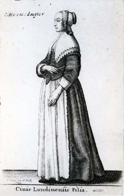 Córka obywatela Londynu, 1643 autorstwa Wenceslaus Hollar