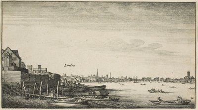 Londyn widziany z Tamizy w Milford Staris Below Arundel House autorstwa Wenceslaus Hollar
