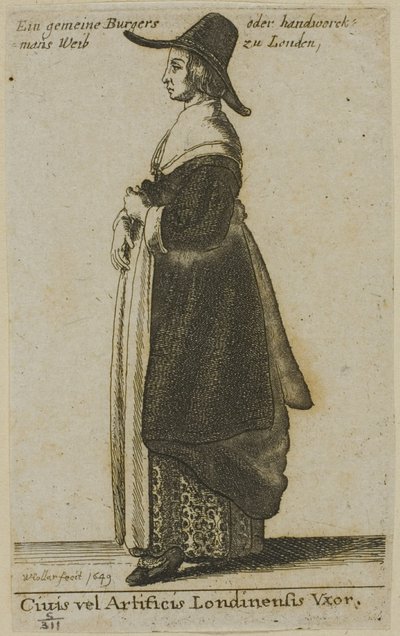 Londyn żona autorstwa Wenceslaus Hollar