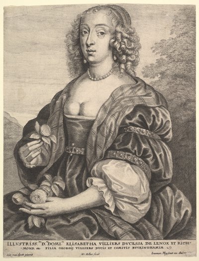 Mary Villiers, księżna Lennox i Richmond, 1625-77. autorstwa Wenceslaus Hollar
