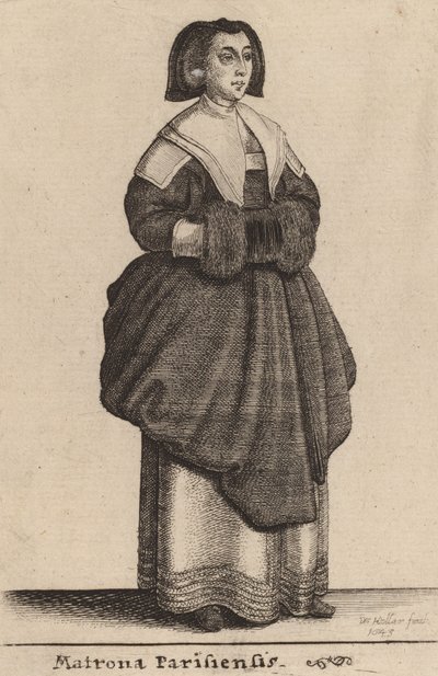 Matrona Paryża, 1643. autorstwa Wenceslaus Hollar