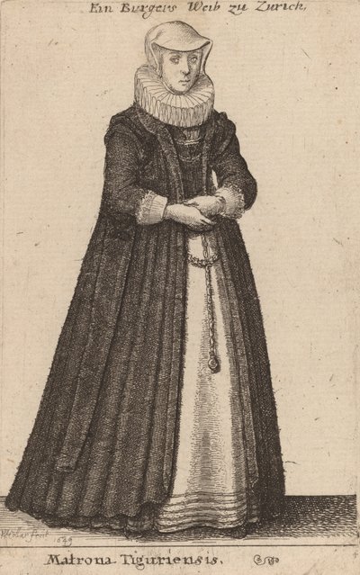 Matrona Tiguriensis, 1649. autorstwa Wenceslaus Hollar