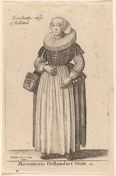 Żona holenderskiego kupca autorstwa Wenceslaus Hollar