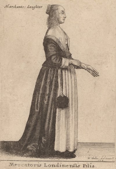 Córka kupca londyńskiego, 1643. autorstwa Wenceslaus Hollar