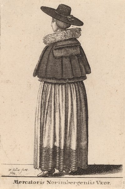Żona kupca norymberskiego, 1643. autorstwa Wenceslaus Hollar