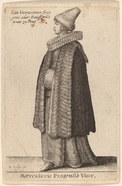 Żona Kupca z Pragi autorstwa Wenceslaus Hollar