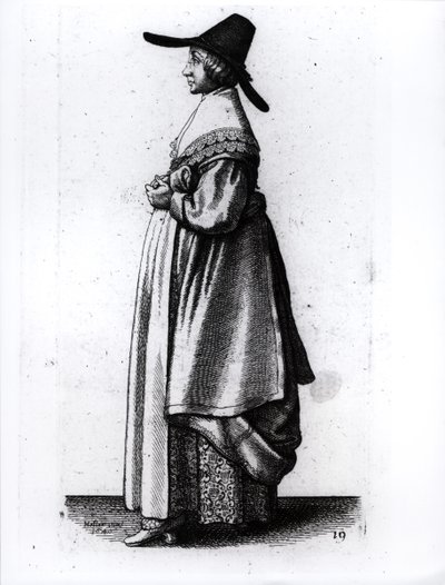 Żona kupca, 1640 autorstwa Wenceslaus Hollar
